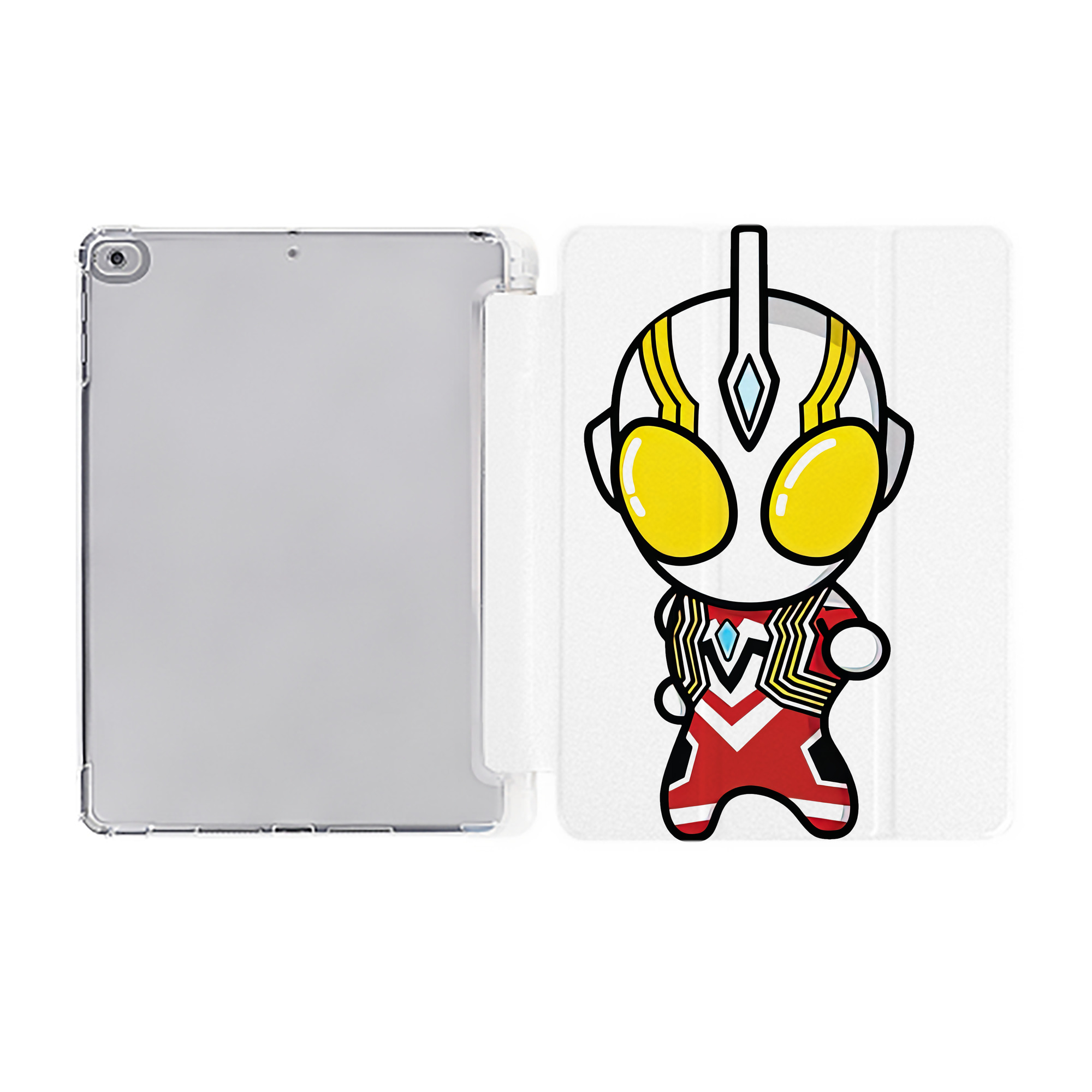 （画像用） ウルトラマン Ultraman IPad ケース ペン収納付き 三つ折りスタンド PUレザー×シリコン 対応機種9.5/10.5/10.9インチ